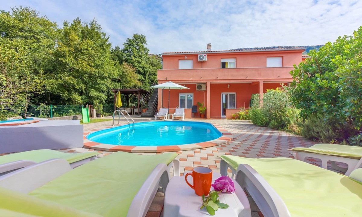 Grizane House | Dog-friendly holiday home with playground, private pool, table football, charcoal barbecue