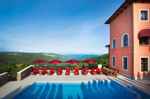 Oprtalj Villa | Palazzo Angelica Hilltop Luxury Villa with Pool, Spa & Views