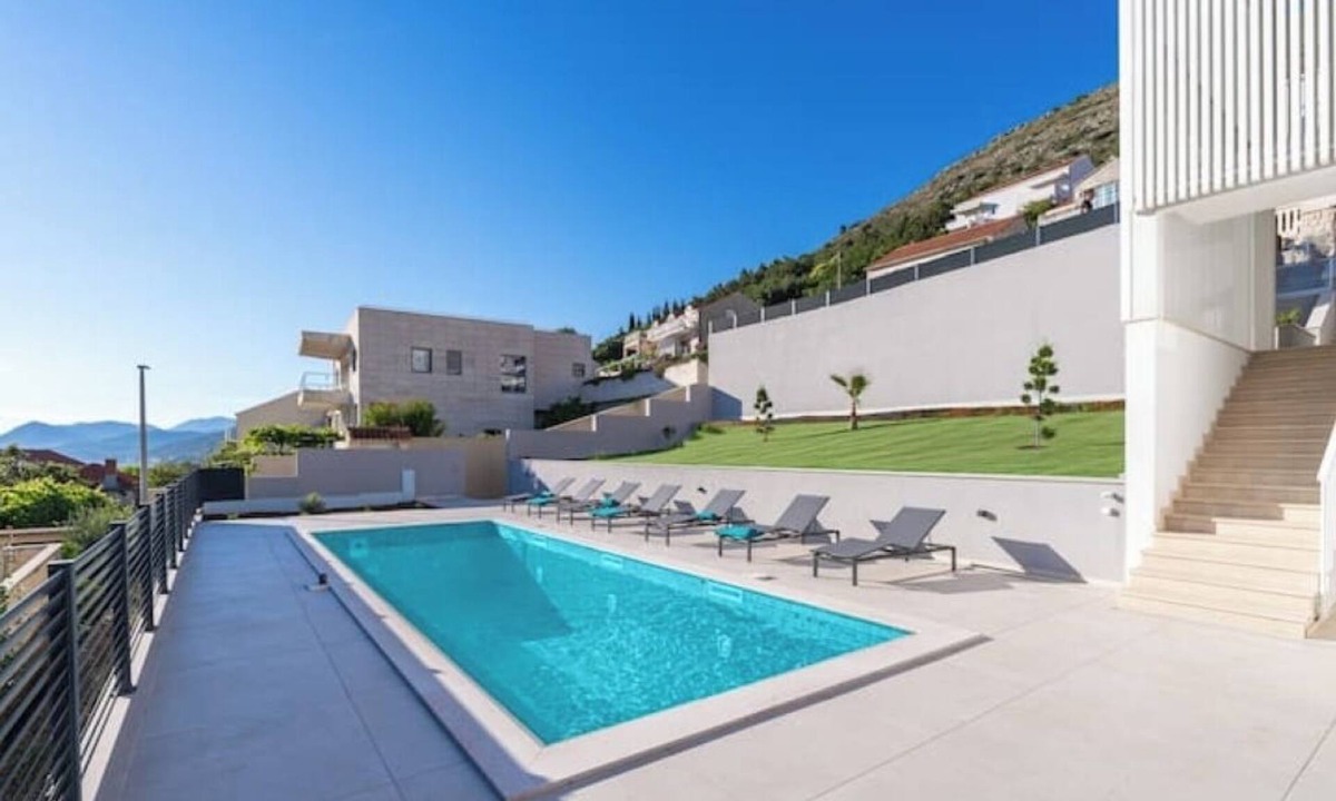 Gornji Kono Villa | Villa Sunset - Two Bedroom with Balcony and Sea View; Shared Swimming Pool