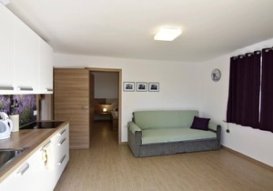 Lavander flat in villa with pool