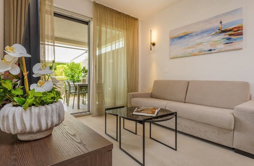 Znjan Apartment | Green Eden Apartment with Sea View, Wi-Fi, and Underfloor Heating