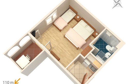 Tice Apartment | Studio flat with terrace and sea view Balića Rat, Omiš (AS-4868-g)