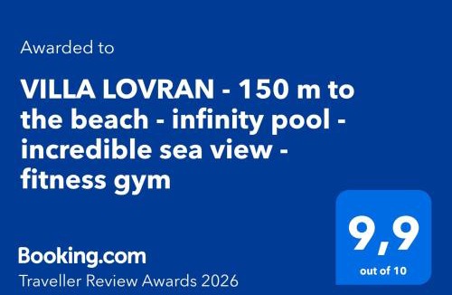 Lovran Villa | VILLA LOVRAN - 150 m to the beach - infinity pool - incredible sea view - fitness gym