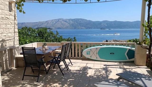 Apartments Duka - 100m to sandy beach Bili Žal with panoramic sea view with AirConditioning and WiFi in Lumbarda