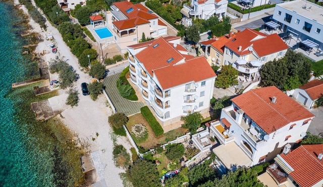Beach front home in Kozino with house sea view