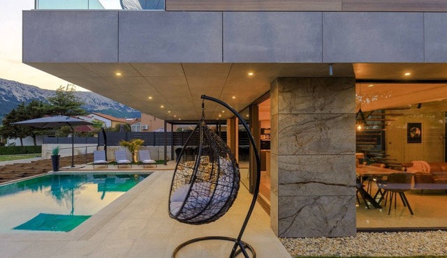 Elegant villa in Besca with a heated infinity pool in Baska