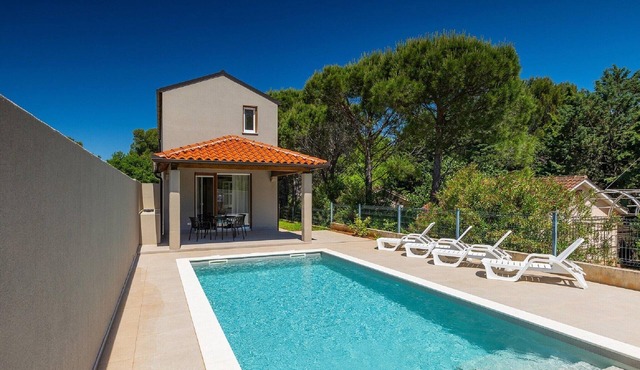 Modern home with swimming pool near the beach in Premantura