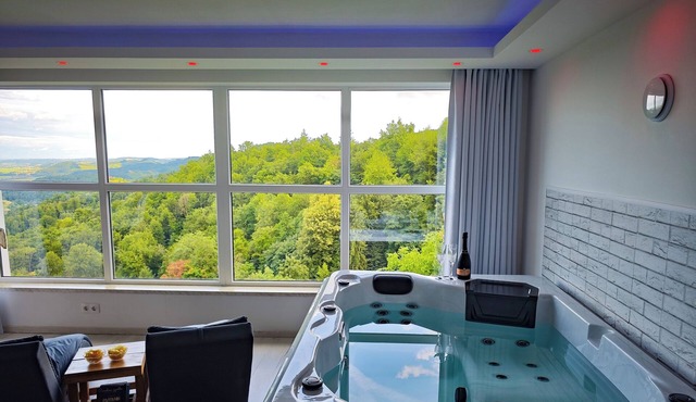 Private wellness with jacuzzi, sauna, and amazing panoramic views