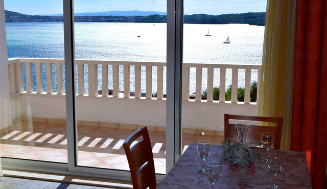 Villa Julio's two bedroom top floor apartment number 3 with an outstanding views in Seget Donji