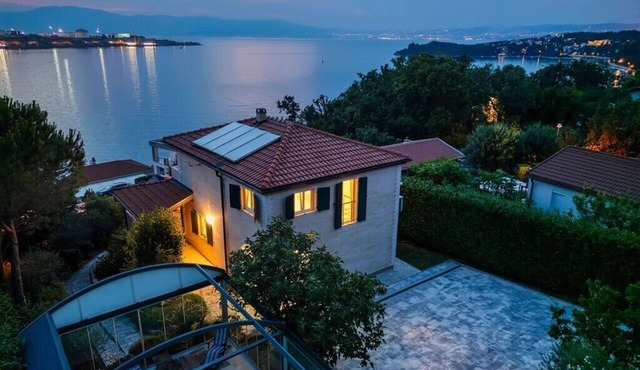Villa with Heated Pool, Sea View, Jacuzzi & Total Privacy in Omišalj