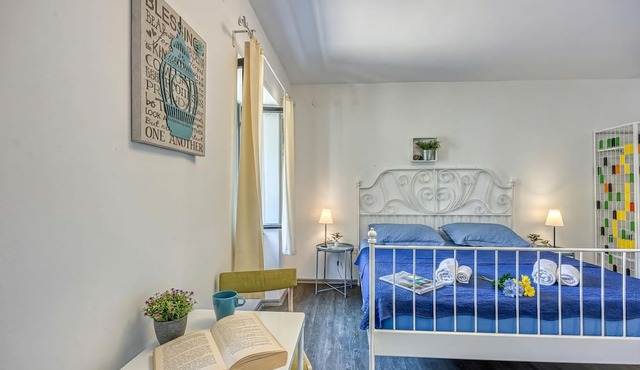 Blue Studio Apartment With Garden