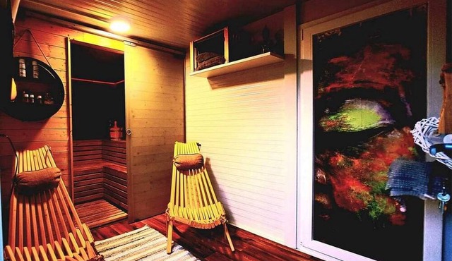 Mobile Home Cabana with HotTube&Sauna